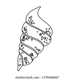 Jakobsmuschel, Skizzenhülle, auf weißem Hintergrund isolierte Vektorgrafik, Doodle-Handzeichnung der Salzwasser-Muschel, Muschel, Konch