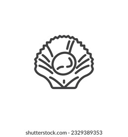 Scallop seafood line icon. linear style sign for mobile concept and web design. Scallop shell outline vector icon. Symbol, logo illustration. Vector graphics