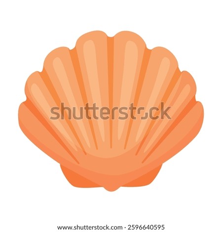 Scallop Seashell. Hand drawn trendy flat style isolated icon on a transparent background seashell. Vector illustration