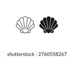Scallop seashell or sea shell symbol for beach and nature