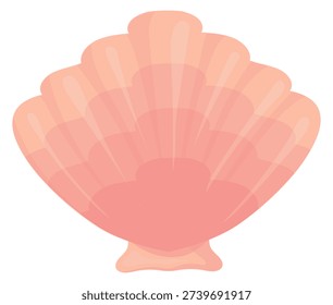 Scallop shell cartoon icon. Pink clam seashell