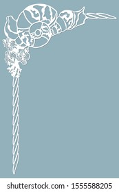 Scallop, shell, coral, in the form of a corner for decaration. Template for laser, plotter cutting, and screen printing. The pattern for the mirrors and panela.