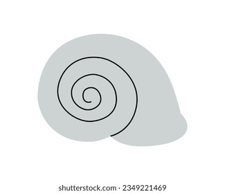 Scallop shellfish. Tropical underwater shell. Vector illustration.