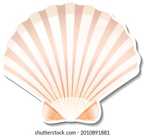 Scallop-Aufkleber auf weißem Hintergrund, Vektorgrafik