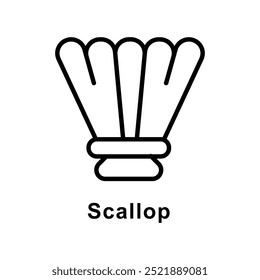 Scallop vector  Outline icon style illustration. Symbol on White background EPS 10 File