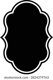 Scalloped black speech bubble icon for creative and minimalist communication use