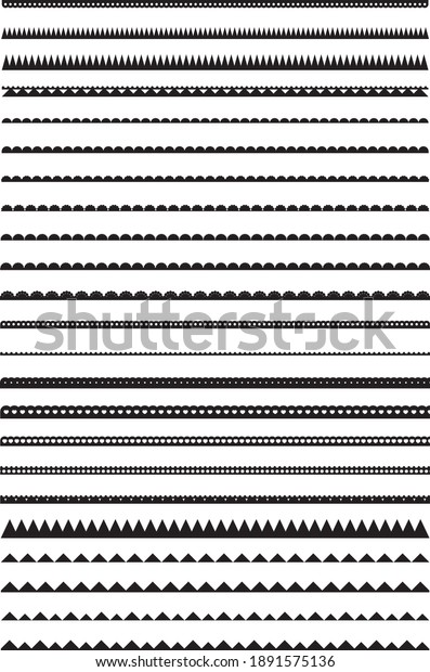 Scalloped\
Border, Set of decorative tapes and\
borders