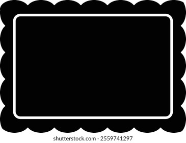 scalloped border silhouette.
Transparent background.
