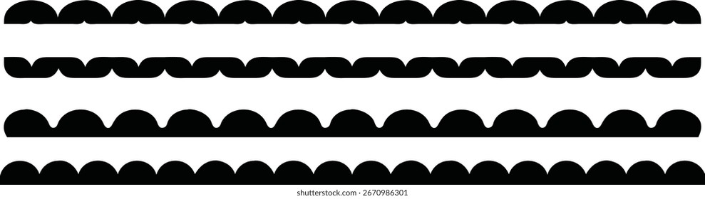 Borda recortada borda de ornamento divisor simples em bg transparente
