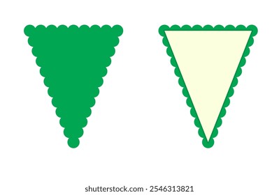 Banderín festoneado de Anuncio Plantilla. Imagen Clipart aislada sobre fondo blanco