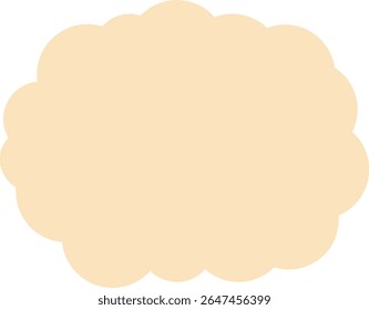 Scalloped circle frame with smooth curves in soft beige. Ideal for labels, kids’ scrapbooking, crafts, or soft-themed branding.
