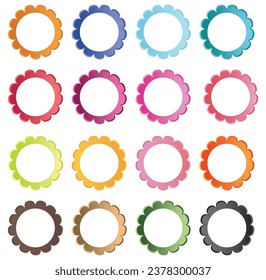 Scalloped Circle Tag Clipart Set