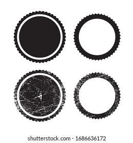 
scalloped circles black grunge effect