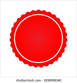 scalloped circles vector. Red Stamps vector icon isolated on blank background