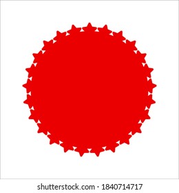 scalloped circles vector. Red Stamps vector icon isolated on blank background