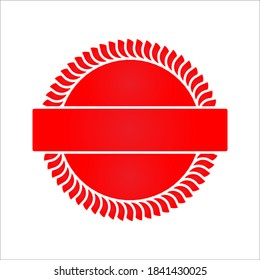 scalloped circles vector. Red Stamps vector icon isolated on blank background