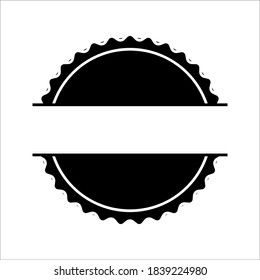scalloped circles vector. Stamps vector icon isolated on blank background.