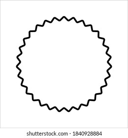skallopierte Kreise, Vektorgrafik. Briefmarken, Vektorsymbol einzeln auf unscharfem Hintergrund.