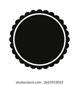 Scalloped Edge Circle Border Cute Hand Drawn Round