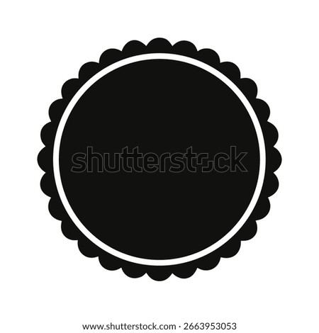 Scalloped Edge Circle Border Cute Hand Drawn Round