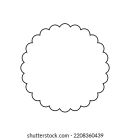 Scalloped Edge Circle Shape Outline Clipart Stock Vector (Royalty Free ...