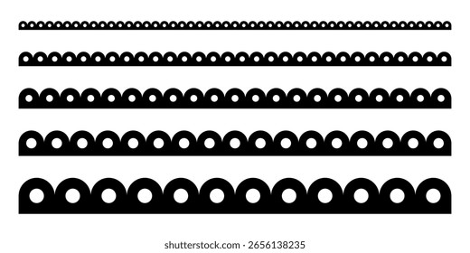 Scalloped edge frame icon set