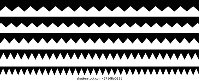Scalloped edge seamless shapes vector set. Simple scalloped border. Simple scalloped border. Repeat vintage frill ornament