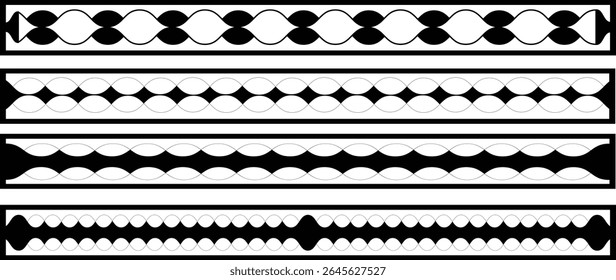 Conjunto de Vector de Formas de borde festoneado. Borde festoneado simple. raya, colección aislada en el fondo blanco. fondo	