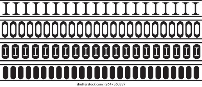 Scalloped edge shapes vector set. Simple scalloped border. stripe, tape collection isolated on white background. Scalloped edge border and frame set. modern brutalism forms.	
