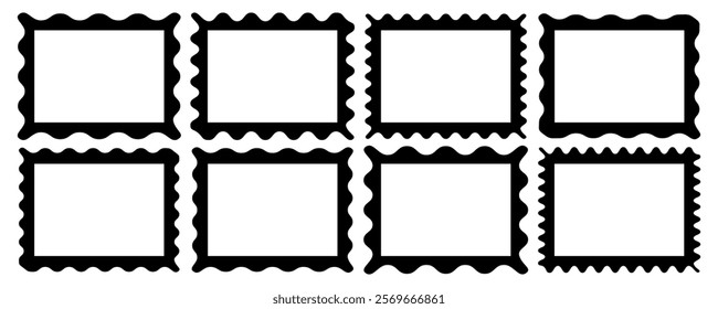 Scalloped edge square border frame set.