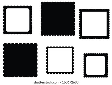 Scallop Of Postcard Border Of Rectangle Template In Form Of