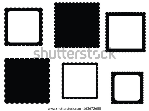 Scalloped Edge Square Frame Set Stock Vector (Royalty Free) 163672688