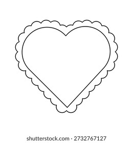 Scalloped frame Isolated on white background