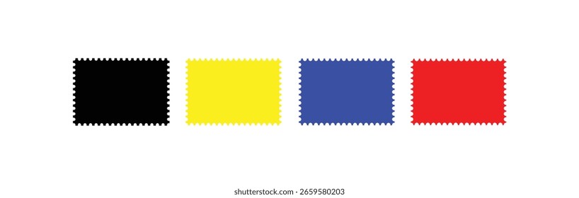 scalloped frame set. Geometric zig zag wavy stickers. Abstract zig zag edge rectangle shape collection.