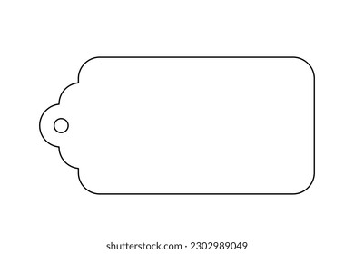 Scalloped hang tag outline template. Clipart image