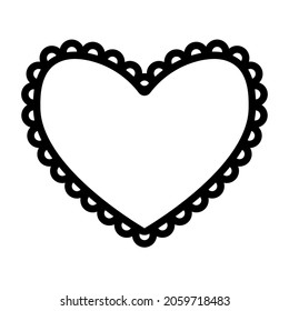 Scalloped Heart Border Frame. Clipart Image