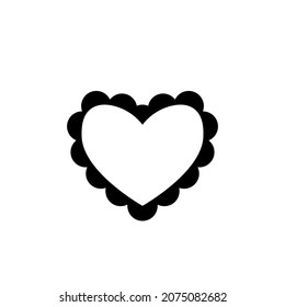 Scalloped Heart Frame. Clipart Image