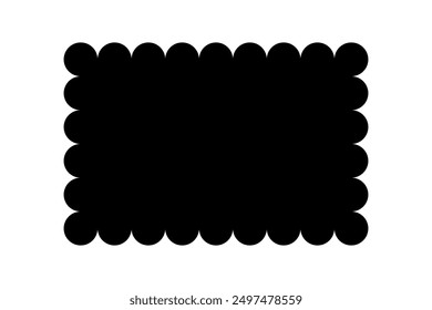 Scalloped rectangle frame. Clipart image isolated on white background