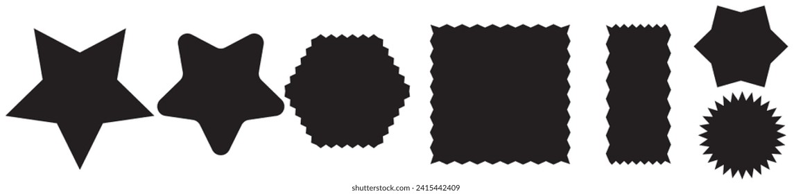 Scalloped rectangle shape and frame template. Clipart