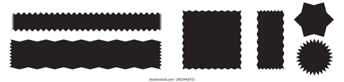 Scalloped rectangle shape and frame template. Clipart