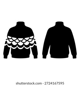 Vector de la silueta de la sudadera del patrón de la escala festoneada, Plantilla texturizada decorativa del puente para el diseño creativo de la moda