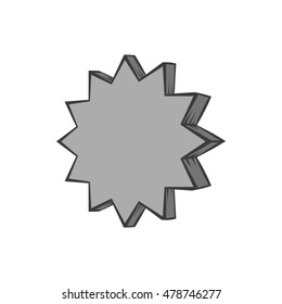 Scalloped star icon in black monochrome style isolated on white background. Figure symbol. Vector illustration