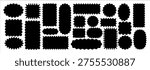 Scalloped and wavy edge labels in round, oval and rectangle shapes, irregular coupon blanks, stamp‑style frames and flat vector tag collection