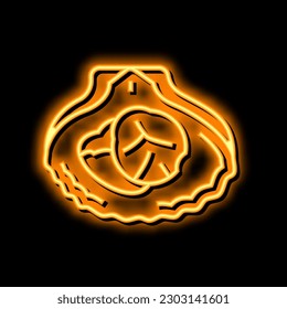 scallops seafood neon light sign vector. scallops seafood illustration