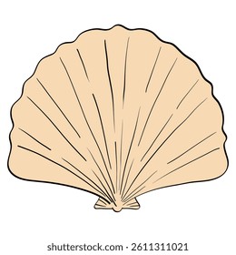 scallops style line and color cute doodle illustration
