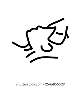 scalp massage therapy line icon vector. scalp massage therapy sign. isolated contour symbol black illustration