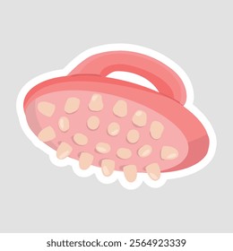 Scalp Massager Vector Illustration Sticker. Vector sticker of a scalp massager. Perfect for personal care and relaxation designs