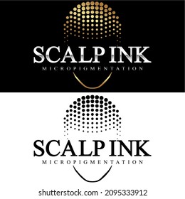 Scalp Micropigmentation Vector Point Head Icon Logo Dots