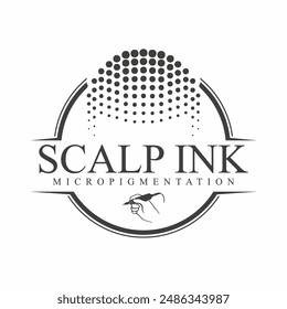 Scalp Micropigmentation Vector Point head icon logo dots