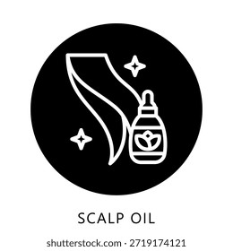 Scalp Oil Icon Button, Mini Illustration Relate To Personal Care. Use For Modern Concept, Ui, Ux Web And App Development.